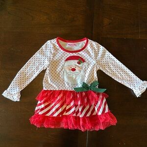 Girls 2T holiday Christmas Santa dress - Never won